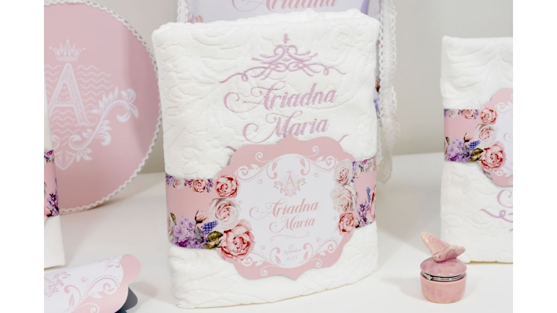 Trusou de botez regal pentru fetite tematica florala, Mica printesa 17